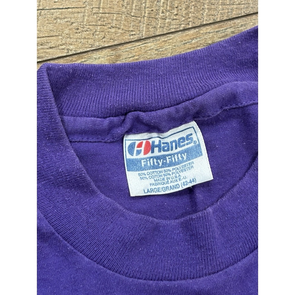 Vintage 80s Flowers Rhinestones Sequins Tee Purple Medium USA‎ Made Cottagecore - Picture 3 of 9
